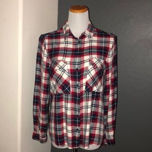 Zara basic flannel button down shirt L NWT